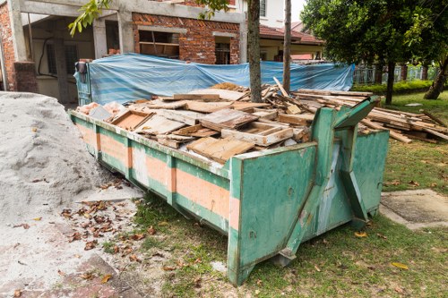 Recycled materials sorted and ready for processing at a borough recycling centre